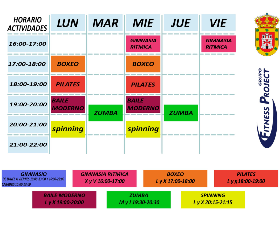 HORARIOS CLASES COLECTIVAS ACTUALIZADOS