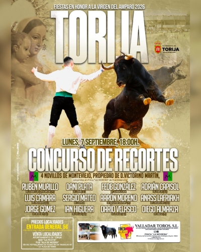 YA A LA VENTA LAS ENTRADAS PARA EL CONCURSO DE RECORTES QUE REUNIRÁ EN TORIJA A GRANDES ESPECIALISTAS NACIONALES CON NOVILLOS DE MONTEVIEJO