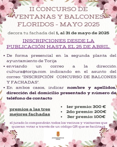 🌺🌸II CONCURSO DE VENTANAS Y BALCONES FLORIDOS - MAYO 2025🌸🌺