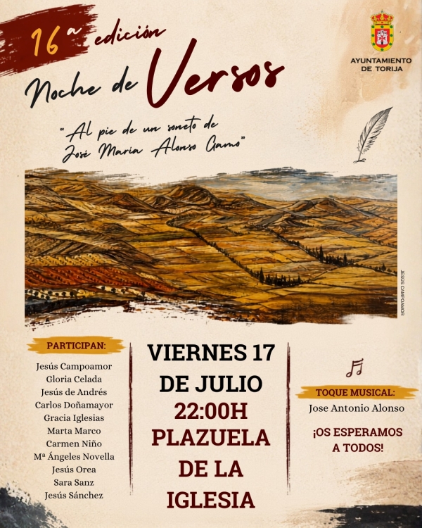 LA POESÍA VUELVE A SER PROTAGONISTA EN TORIJA CON LA 16ª NOCHE DE VERSOS