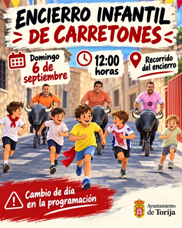 EL ENCIERRO INFANTIL DE CARRETONES CAMBIA DE DÍA Y SE CELEBRARÁ ESTE DOMINGO 6 DE SEPTIEMBRE