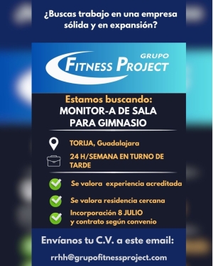 SE BUSCA MONITOR/A PARA EL GIMNASIO MUNICIPAL DE TORIJA