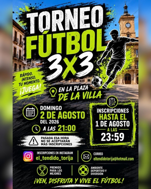 EL FÚTBOL 3X3 LLEGA AL VERANO CULTURAL DE TORIJA CON UNA NOCHE DE DEPORTE Y DIVERSIÓN