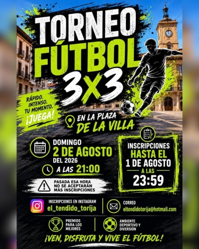EL FÚTBOL 3X3 LLEGA AL VERANO CULTURAL DE TORIJA CON UNA NOCHE DE DEPORTE Y DIVERSIÓN