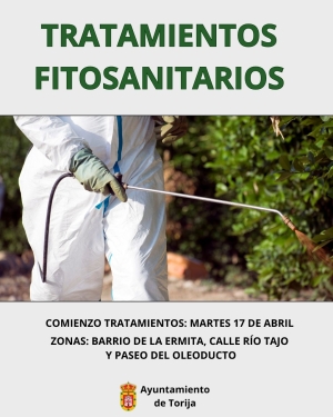 AVISO A LOS VECINOS: TRATAMIENTOS FITOSANITARIOS