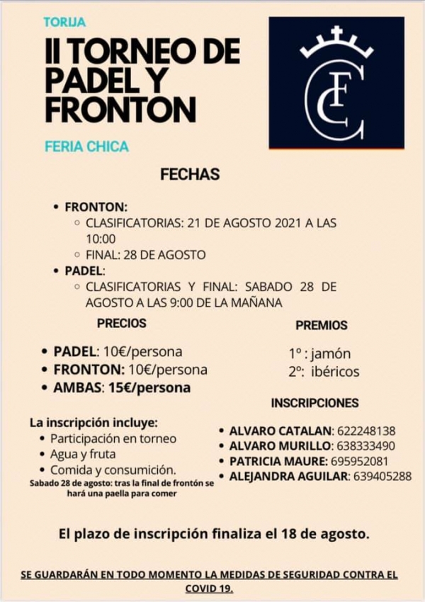 II TORNEO DE PÁDEL Y FRONTÓN