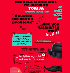 MATRÍCULA ABIERTA PARA DE LA E.M. DE IDIOMAS DE TORIJA 25/26