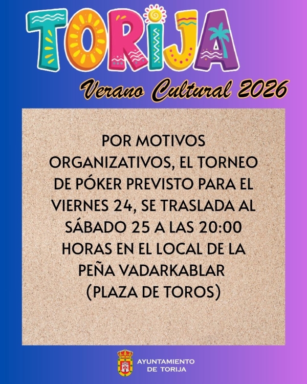 EL TORNEO DE PÓKER CAMBIA DE FECHA Y SE DISPUTARÁ EL SÁBADO 25 DE JULIO