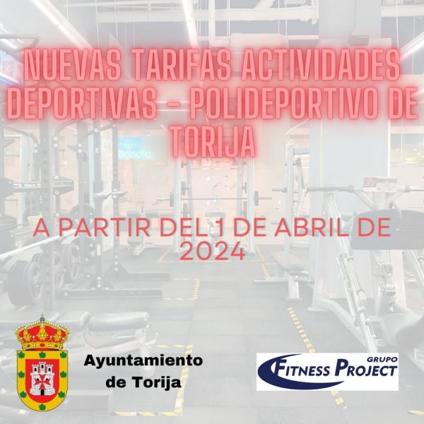 NUEVAS TARIFAS ACTIVIDADES DEPORTIVAS - POLIDEPORTIVO VILLA DE TORIJA