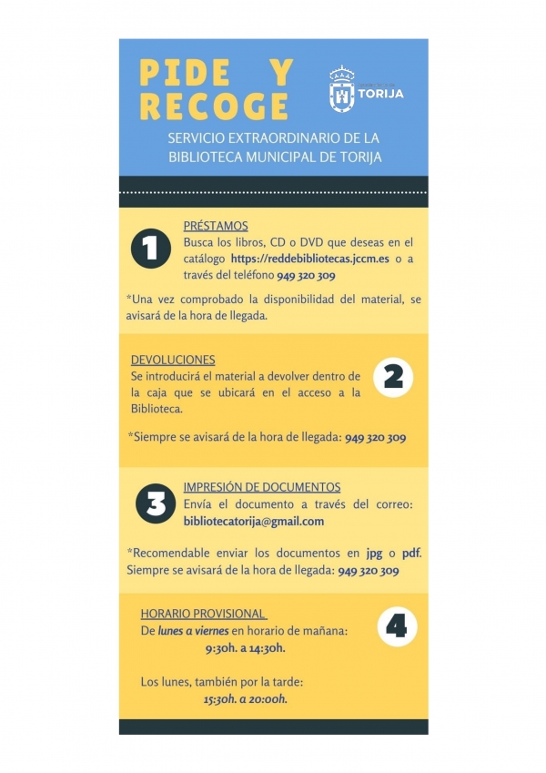 SERVICIO “PIDE Y RECOGE” DE LA BIBLIOTECA MUNICIPAL