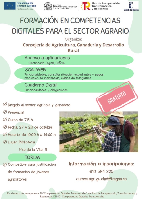 CURSO GRATUITO PARA FORMAR AL SECTOR AGRARIO EN COMPETENCIAS DIGITALES CLAVE