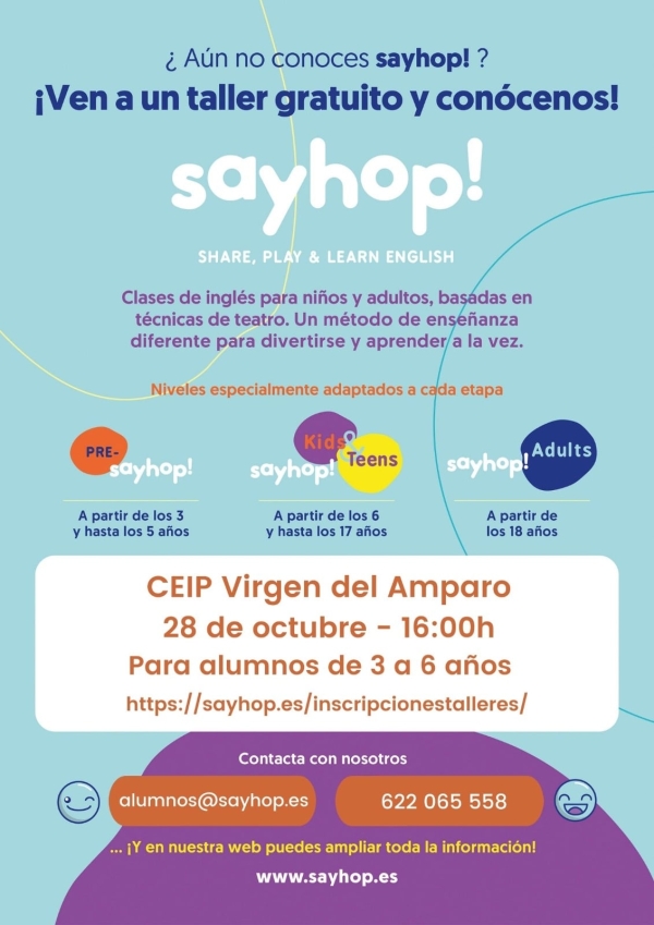 SAYHOP LLEGA AL CEIP VIRGEN DEL AMPARO - TORIJA