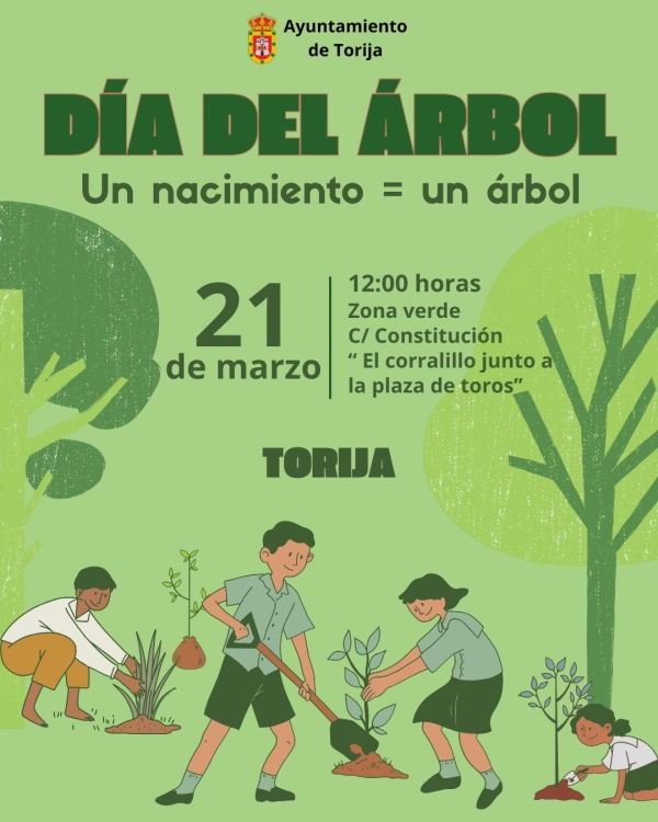 TORIJA CELEBRA EL DÍA DEL ÁRBOL 2026 UNIENDO NATURALEZA Y FAMILIA CON LA INICIATIVA "UN NACIMIENTO, UN ÁRBOL"