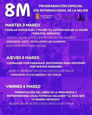 TORIJA ANUNCIA LA PROGRAMACIÓN ESPECIAL POR EL DÍA INTERNACIONAL DE LA MUJER