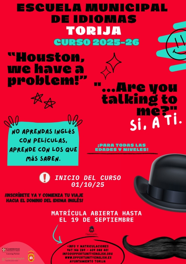 MATRÍCULA ABIERTA HASTA EL 19 DE SEPTIEMBRE DE LA ESCUELA MUNICIPAL DE IDIOMAS DE TORIJA
