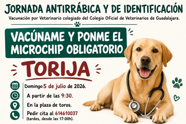 TORIJA ACOGE UNA NUEVA CAMPAÑA DE VACUNACIÓN ANTIRRÁBICA E IDENTIFICACIÓN DE MASCOTAS