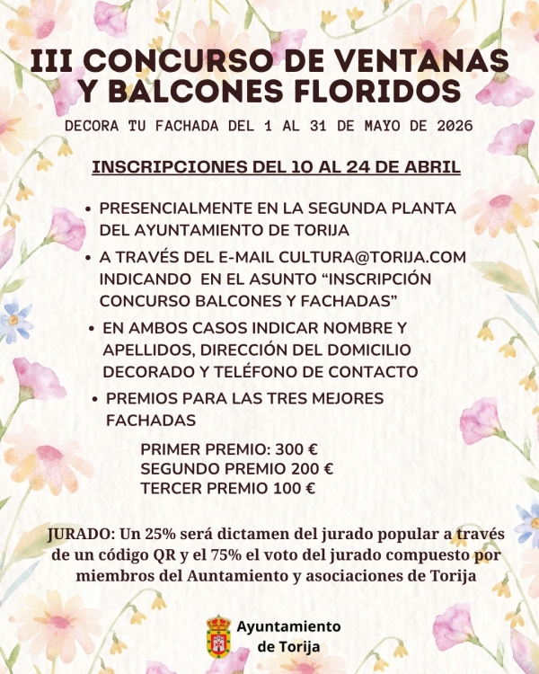 III CONCURSO DE BALCONES Y VENTANAS DECORADAS CON FLORES - MAYO 2026