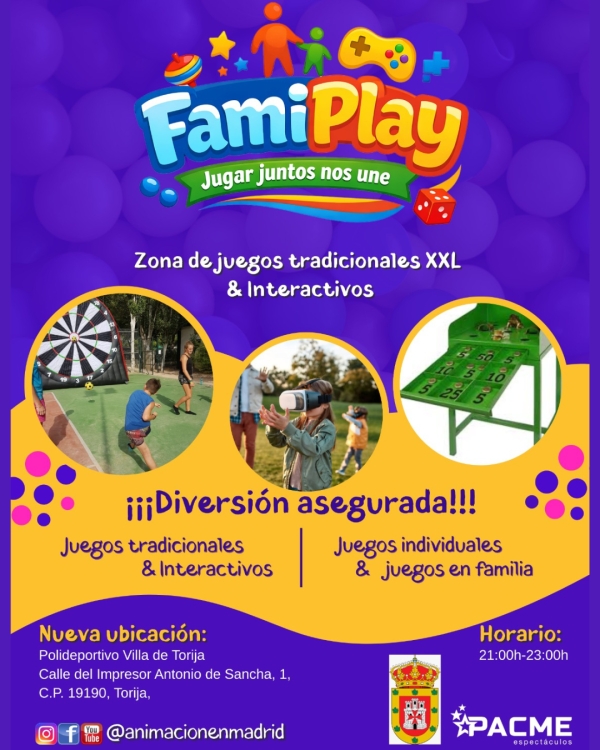 FAMIPLAY SE TRASLADA AL POLIDEPORTIVO "VILLA DE TORIJA"