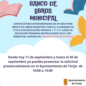 CONOCOVATORIA EXTRAORDINARIA BANCO DE LIBROS MUNICIPAL 2024