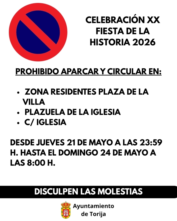 RESTRICCIONES AL TRÁFICO EN TORIJA POR LA FIESTA DE LA HISTORIA 2026