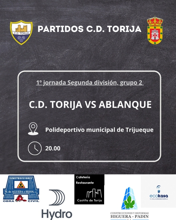 EL FÚTBOL SALA SENIOR DE TORIJA VUELVE A LA COMPETICIÓN EN EL POLIDEPORTIVO DE TRIJUEQUE