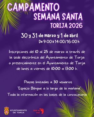 SE ABRE EL PLAZO DE INSCRIPCIÓN PARA EL CAMPAMENTO DE SEMANA SANTA 2026 EN TORIJA
