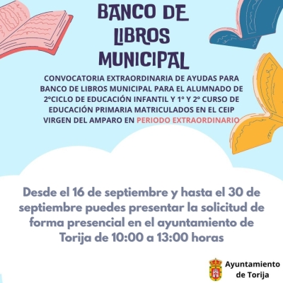 BANCO DE LIBROS MUNICIPAL: ¡¡¡PERIODO EXTRAORDINARIO!!!