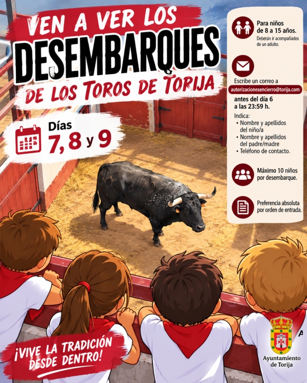 LOS MÁS PEQUEÑOS PODRÁN VIVIR DESDE DENTRO LOS DESEMBARQUES DE LOS TOROS DE TORIJA