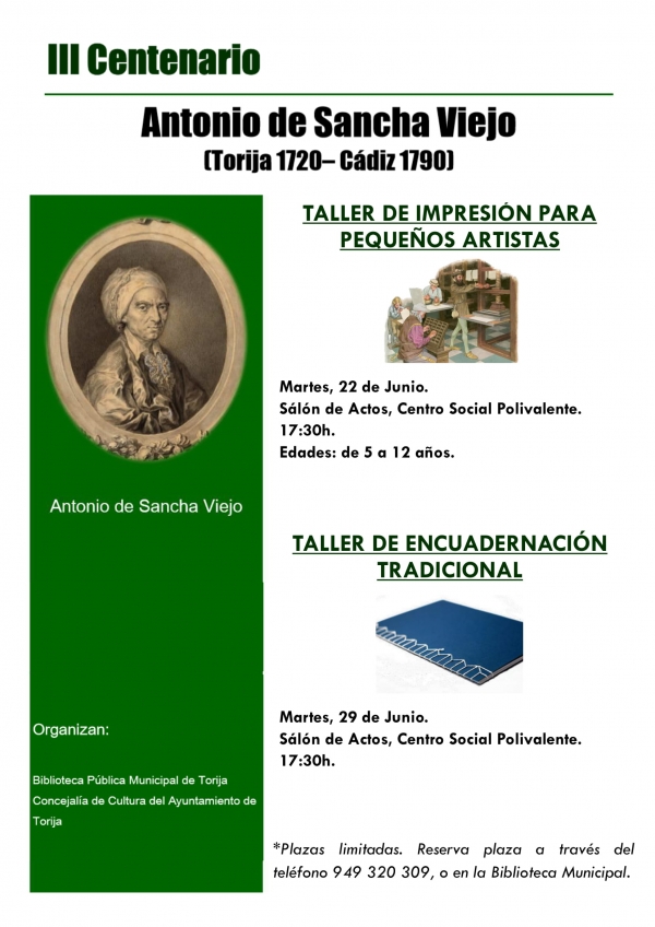 Taller infantil y para adultos por el III Centenario de Antonio de Sancha