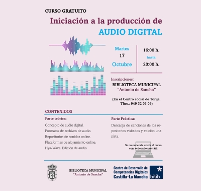 CURSO GRATUITO: Iniciación a la producción de AUDIO DIGITAL.