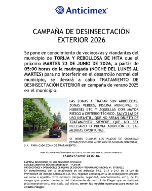 CAMPAÑA DE DESINSECTACIÓN EXTERIOR 2026