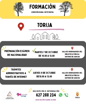 TORIJA ACOGE EL PROYECTO &#039;CONEXIÓN RURAL: RETO DIGITAL&#039; PARA FACILITAR TRÁMITES Y LA PREPARACIÓN DEL EXAMEN DE NACIONALIDAD