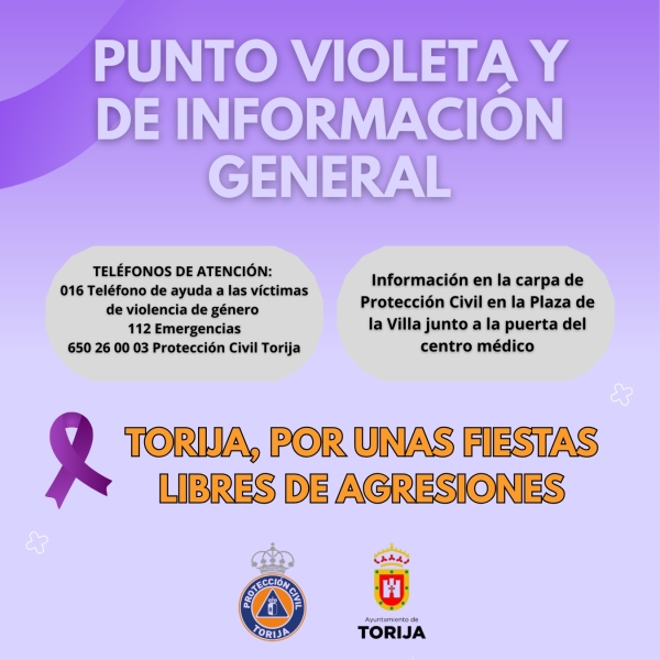 TORIJA INSTALA POR TERCER AÑO CONSECUTIVO UN PUNTO VIOLETA Y DE INFORMACIÓN GENERAL