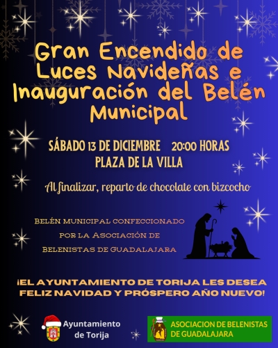 TORIJA DA LA BIENVENIDA A LA NAVIDAD CON EL ENCENDIDO DE LUCES Y EL BELÉN MUNICIPAL
