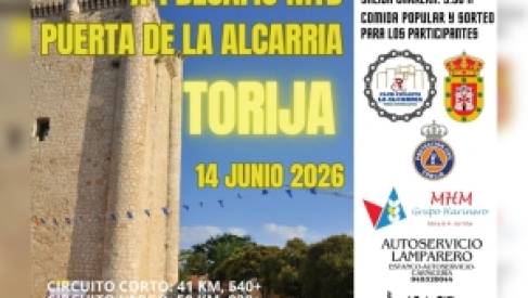 TORIJA ACOGE EL 14 DE JUNIO EL ‘X+1 DESAFÍO MTB PUERTA DE LA ALCARRIA’ CON DOS RECORRIDOS Y COMIDA POPULAR