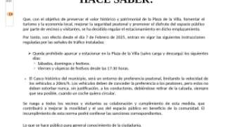 ⚠❌NUEVA REGULACIÓN DE TRÁFICO Y APARCAMIENTO ENEL CASCO ANTIGUO Y LA PLAZA DE LA VILLA❌⚠