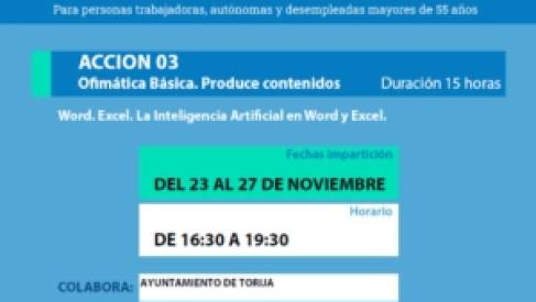 CURSO DE INFORMÁTICA PARA MAYORES DE 55 AÑOS: OFIMÁTICA BÁSICA E INTELIGENCIA ARTIFICIAL