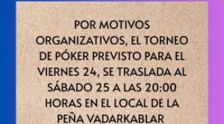EL TORNEO DE PÓKER CAMBIA DE FECHA Y SE DISPUTARÁ EL SÁBADO 25 DE JULIO