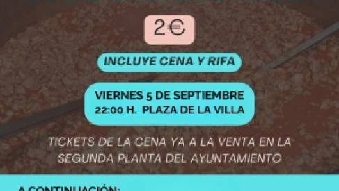 YA ESTÁN A LA VENTA LOS TICKETS PARA LA GRAN CENA DE ASOCIACIONES Y LA COMIDA SOLIDARIA