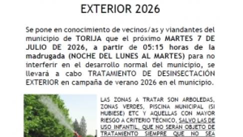 CAMPAÑA DE DESINSECTACIÓN EXTERIOR (SEGUNDO TRATAMIENTO)